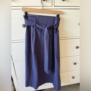 Zara plaid midi skirt